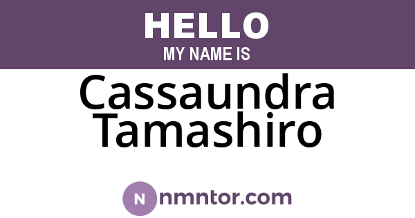 Cassaundra Tamashiro