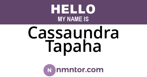 Cassaundra Tapaha