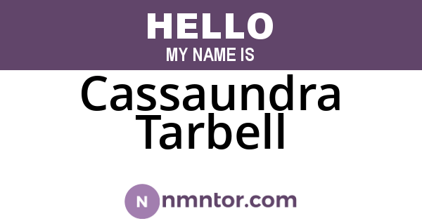 Cassaundra Tarbell