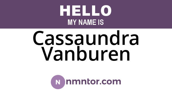 Cassaundra Vanburen