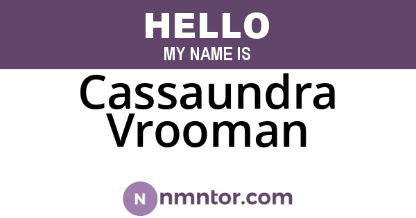 Cassaundra Vrooman