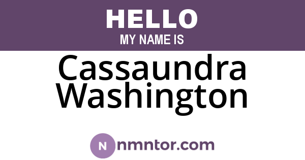 Cassaundra Washington