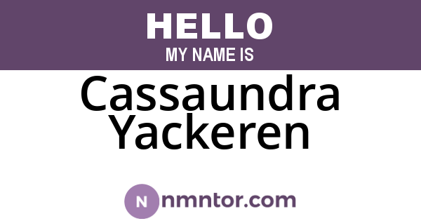Cassaundra Yackeren