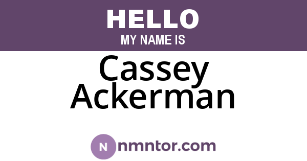Cassey Ackerman