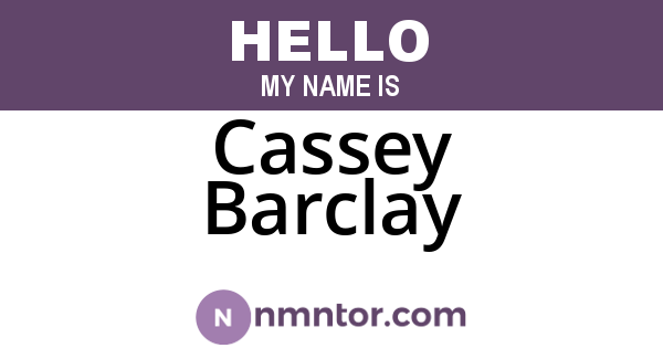 Cassey Barclay
