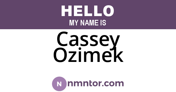 Cassey Ozimek