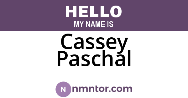 Cassey Paschal