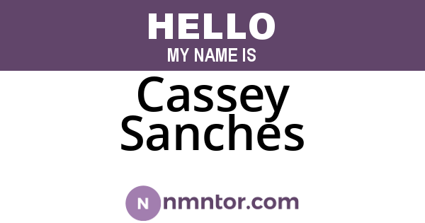 Cassey Sanches