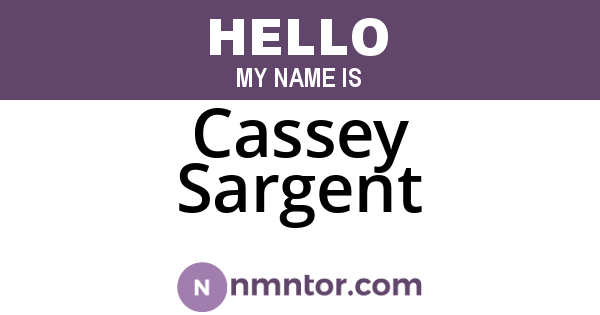 Cassey Sargent