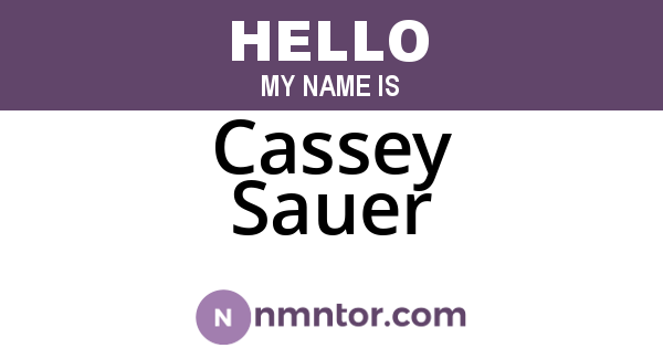 Cassey Sauer