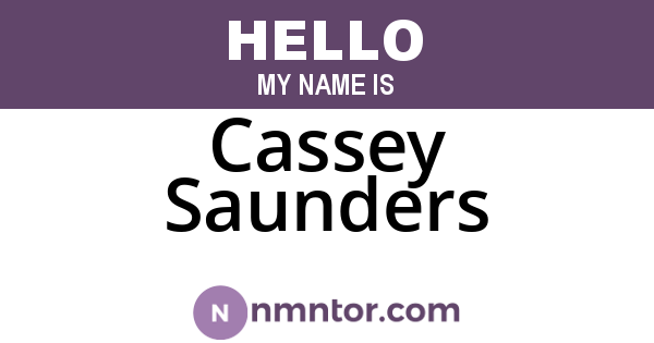 Cassey Saunders