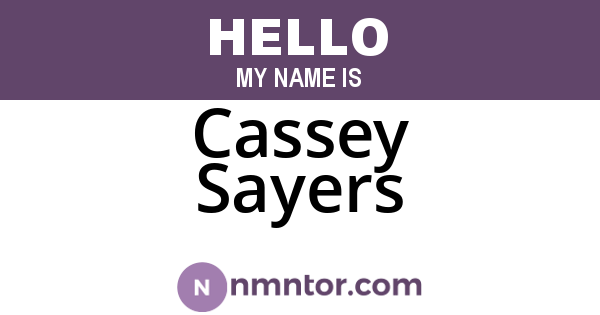 Cassey Sayers