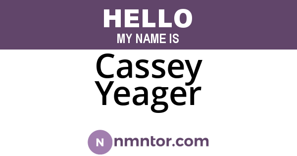 Cassey Yeager