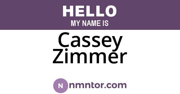 Cassey Zimmer