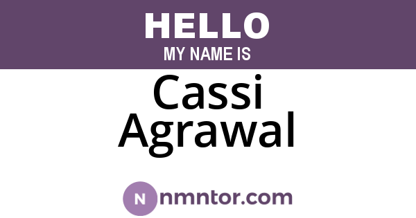 Cassi Agrawal