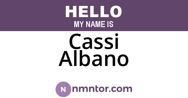 Cassi Albano