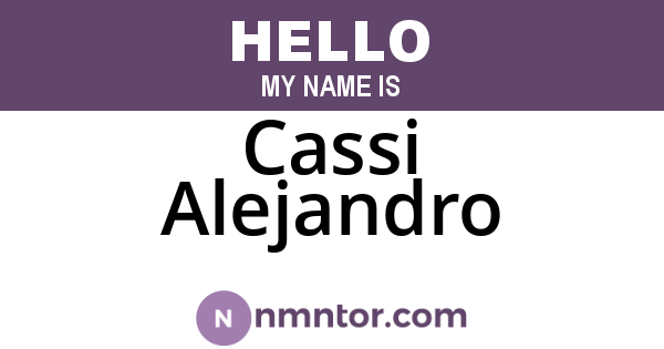 Cassi Alejandro