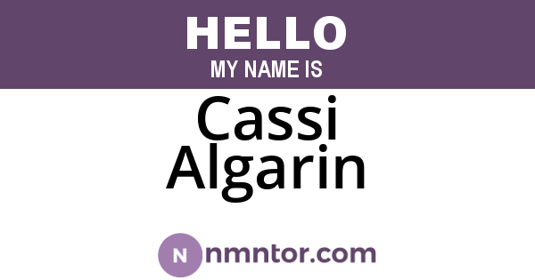 Cassi Algarin