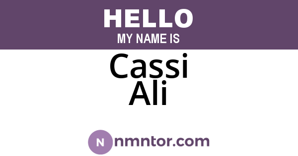 Cassi Ali