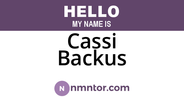 Cassi Backus