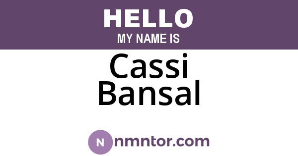 Cassi Bansal