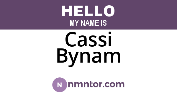 Cassi Bynam