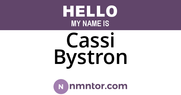 Cassi Bystron