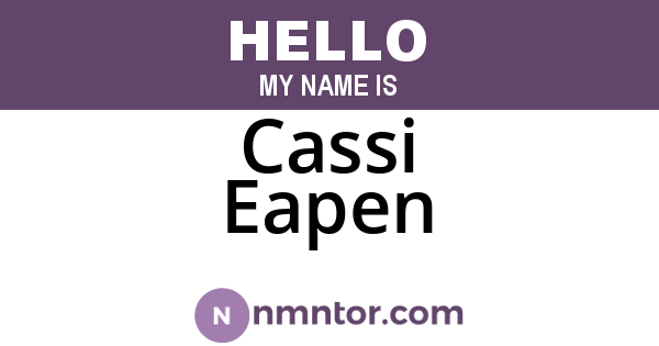 Cassi Eapen
