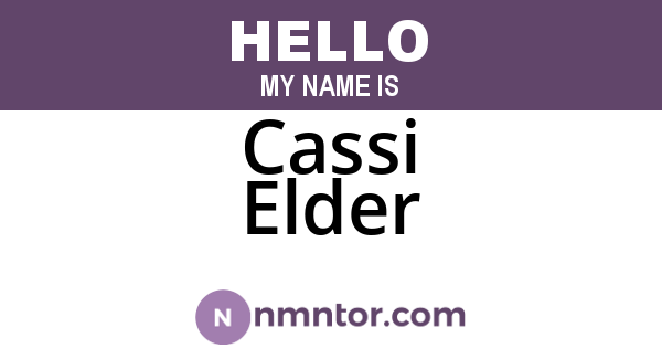 Cassi Elder