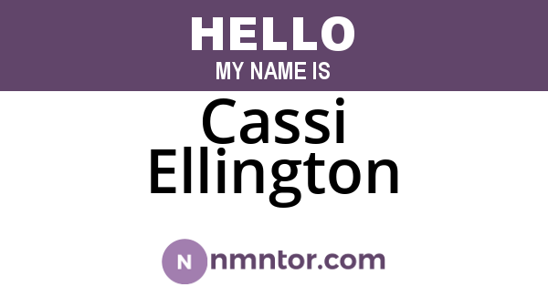 Cassi Ellington