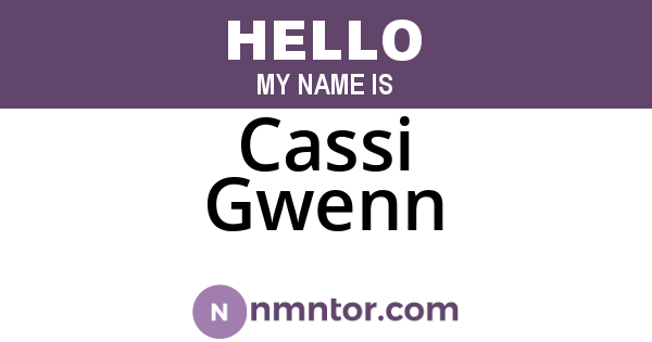 Cassi Gwenn