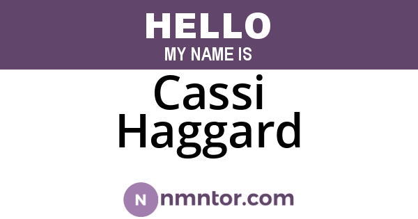 Cassi Haggard