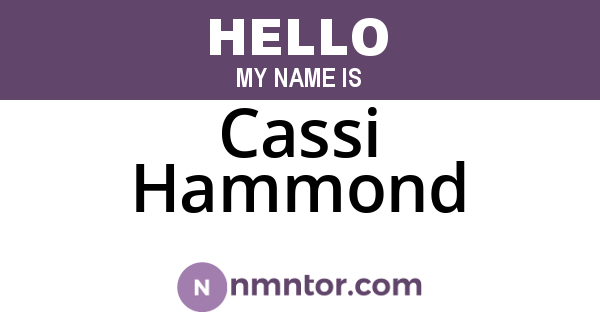 Cassi Hammond