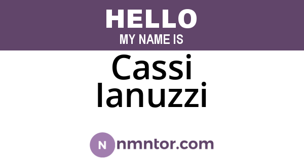 Cassi Ianuzzi