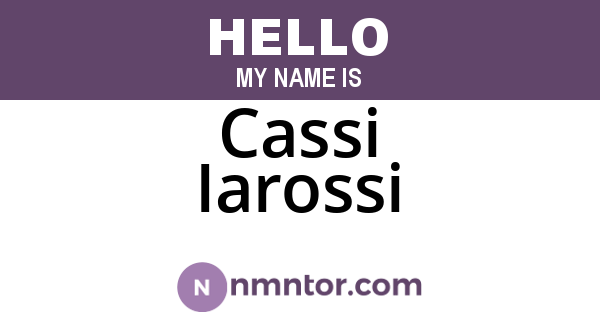 Cassi Iarossi