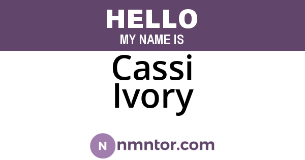 Cassi Ivory