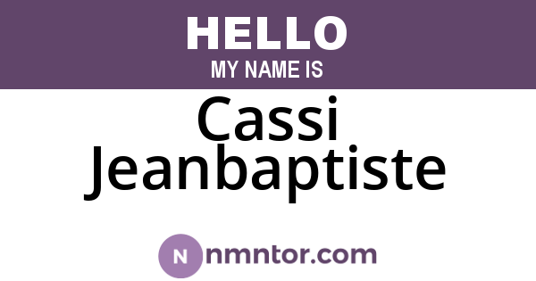 Cassi Jeanbaptiste