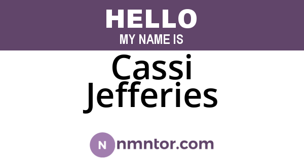 Cassi Jefferies