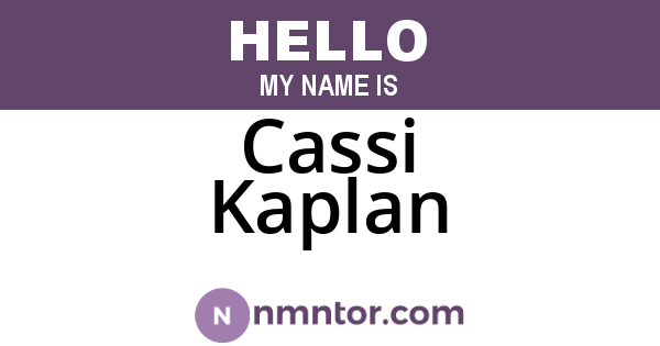 Cassi Kaplan
