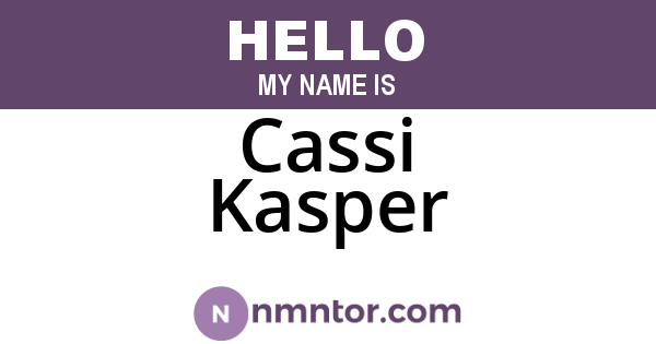 Cassi Kasper