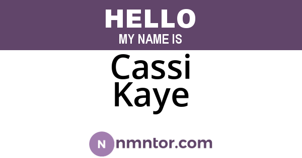 Cassi Kaye
