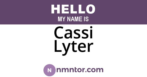 Cassi Lyter