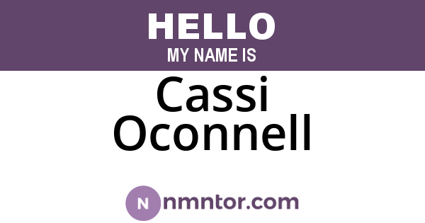 Cassi Oconnell