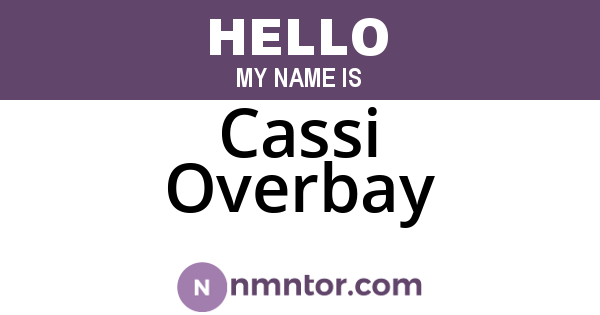 Cassi Overbay