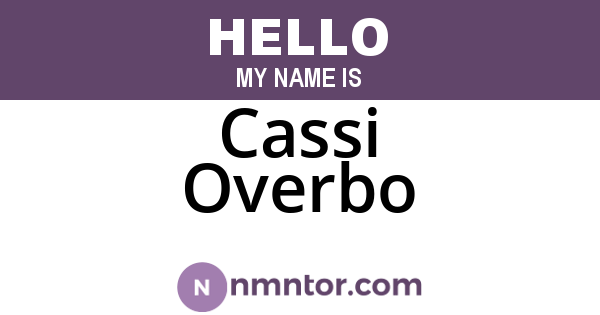 Cassi Overbo