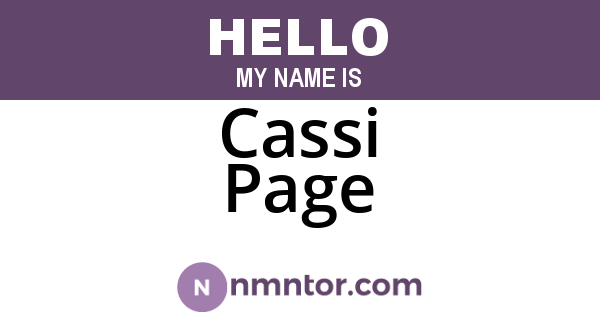 Cassi Page
