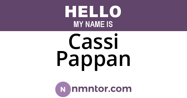 Cassi Pappan