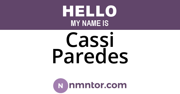 Cassi Paredes