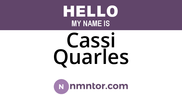 Cassi Quarles