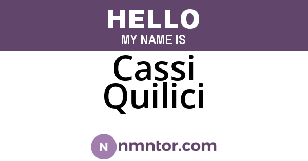 Cassi Quilici